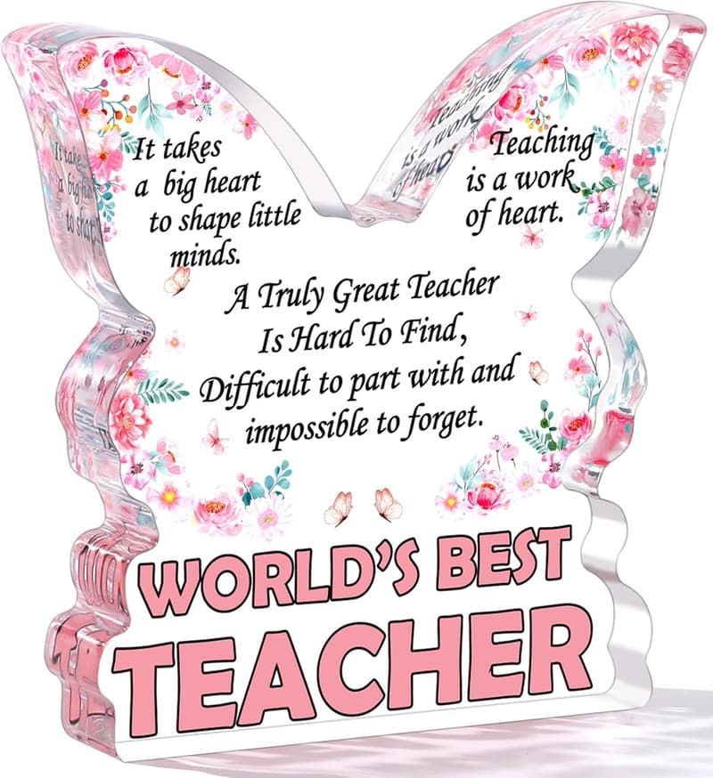Teacher Appreciation Butterfly Plaque - Gift for Women Teachers