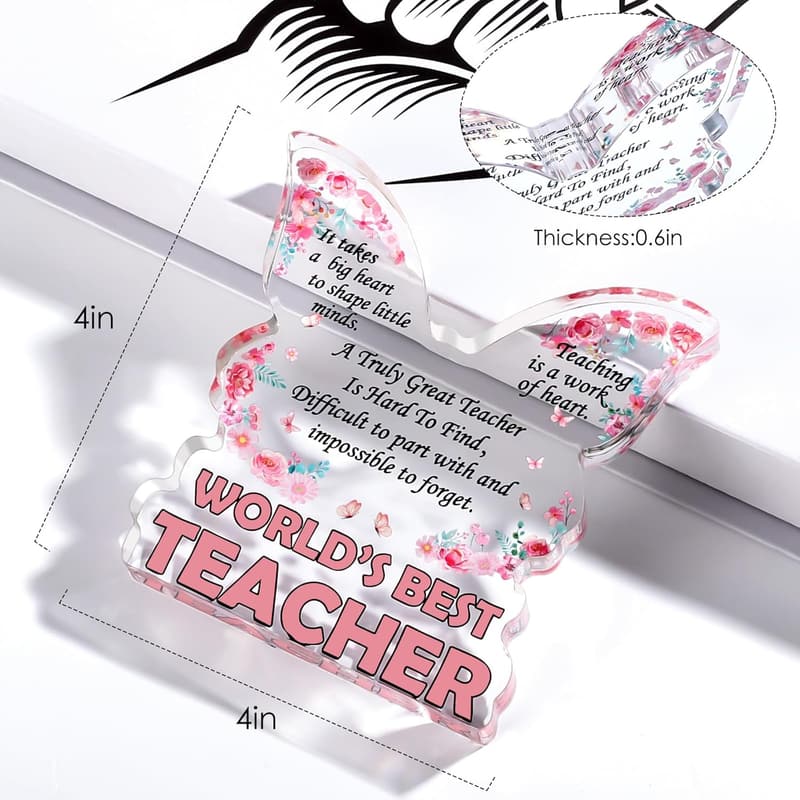 Teacher Appreciation Butterfly Plaque - Gift for Women Teachers