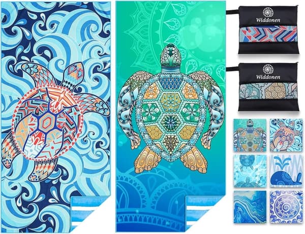 Microfiber Beach Towels - Quick Dry & Sand Free (2 Pack)