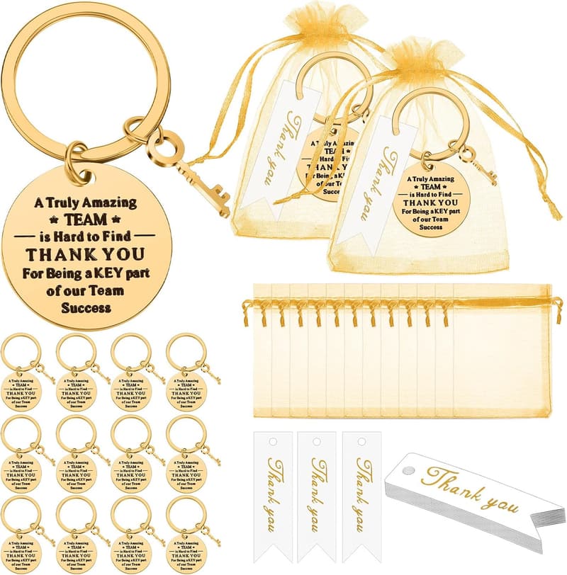 Employee Appreciation Keychains - 36 Pcs Thank You Gifts Set