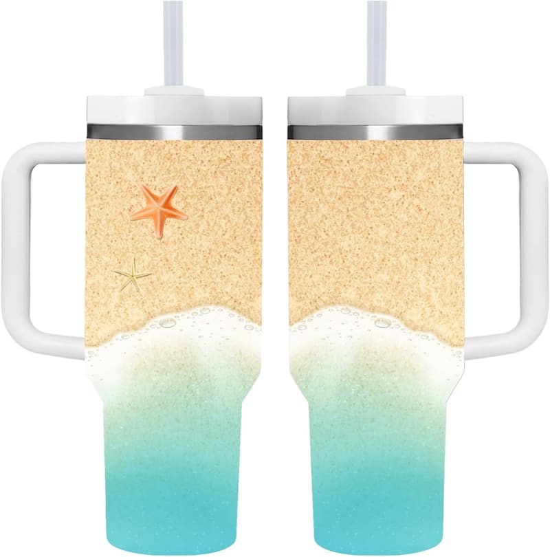 Personalized 40 OZ Beach Tumbler - Great Gift for Beach Lovers