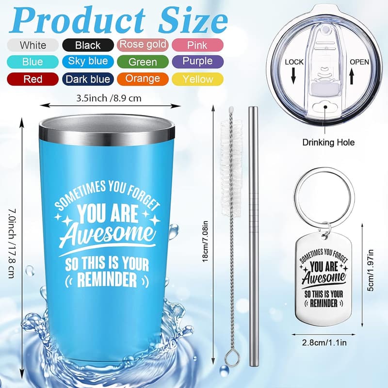 Employee Appreciation Stainless Steel Tumblers - 20 oz, 12 Sets