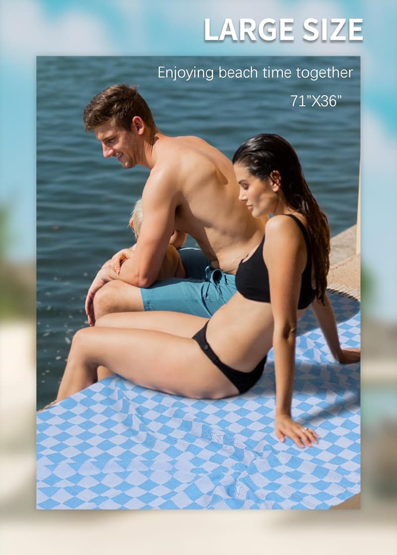 Extra Large Sand-Free Turkish Beach Towel Set for Women