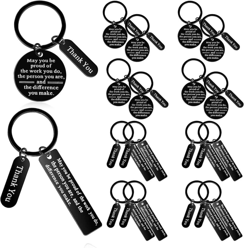 Employee Appreciation Keychain Set - 16 Thank You Gifts