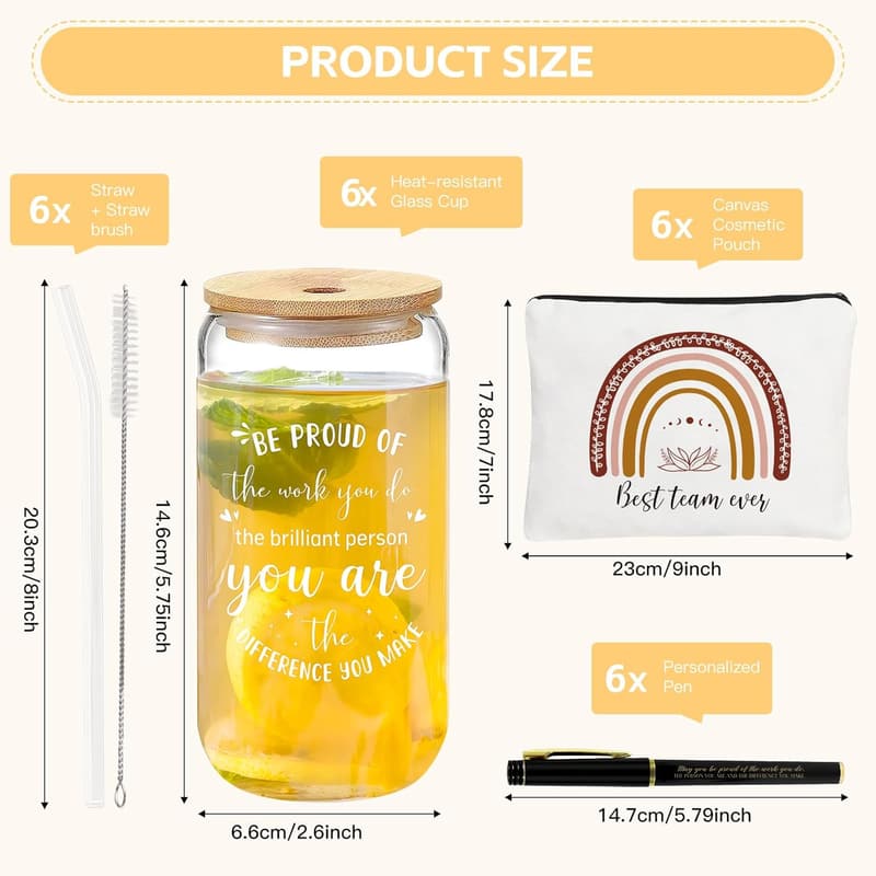 Employee Appreciation Thank You Gifts - Modern Glasses & Bag Set