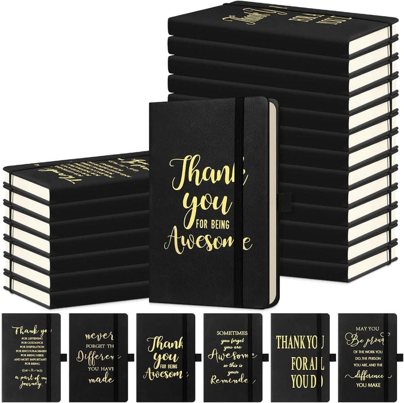 Christmas Appreciation Gifts: Inspirational Leather Notebook Set for Team