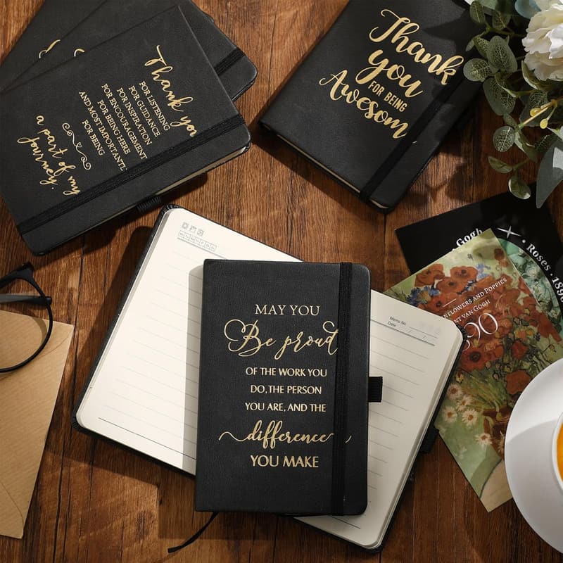 Christmas Appreciation Gifts: Inspirational Leather Notebook Set for Team