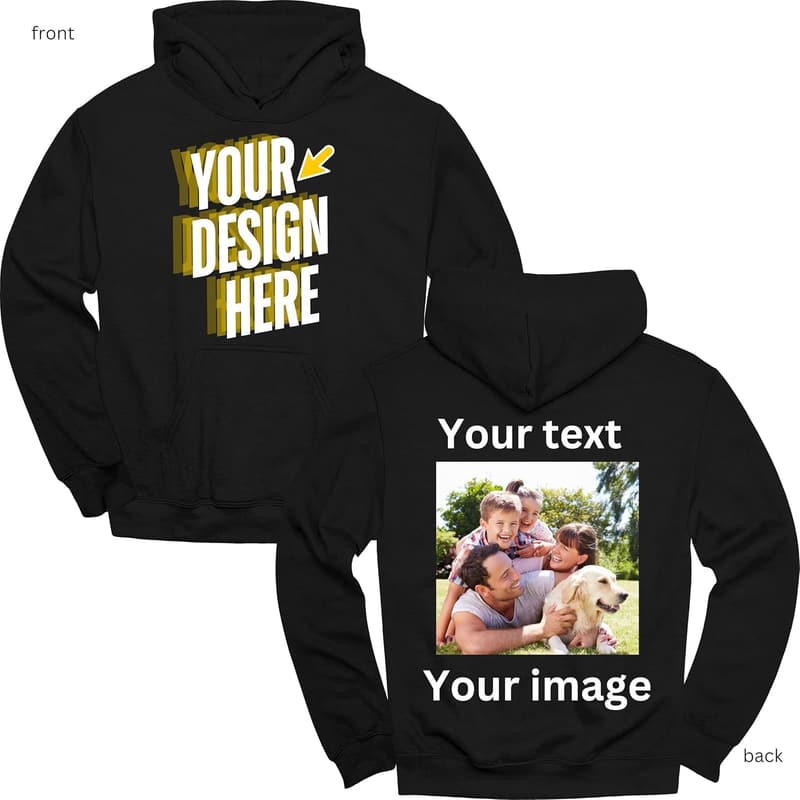 Personalized Custom Hoodie for Couples | Front & Back Print
