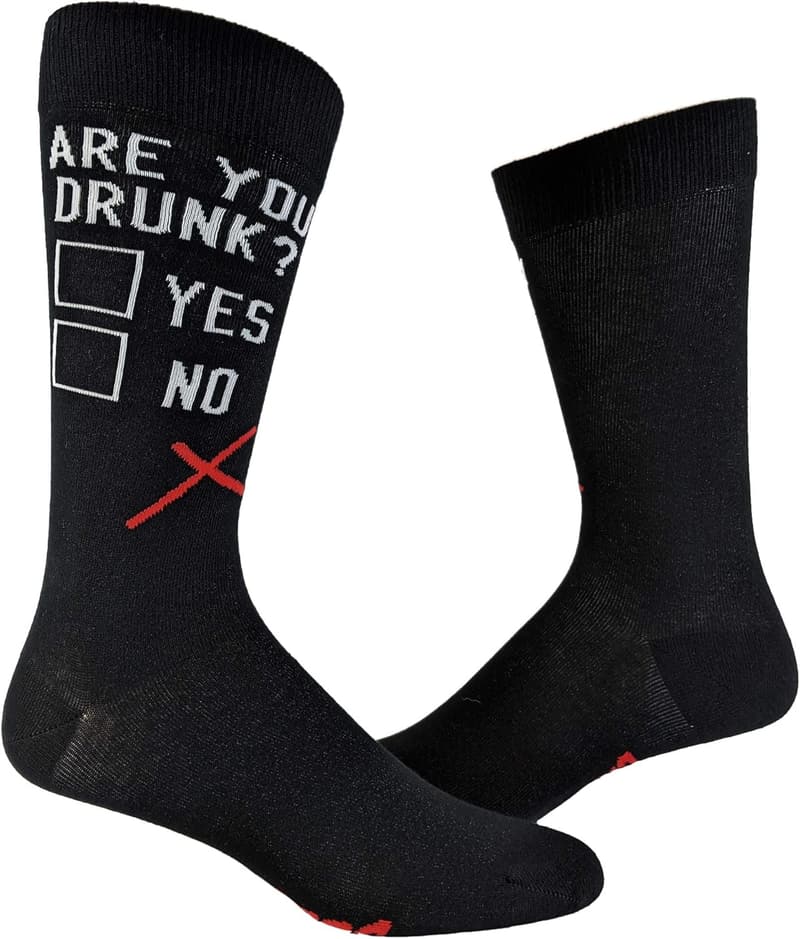 Funny Beer Drinking Party Checklist Socks for Men