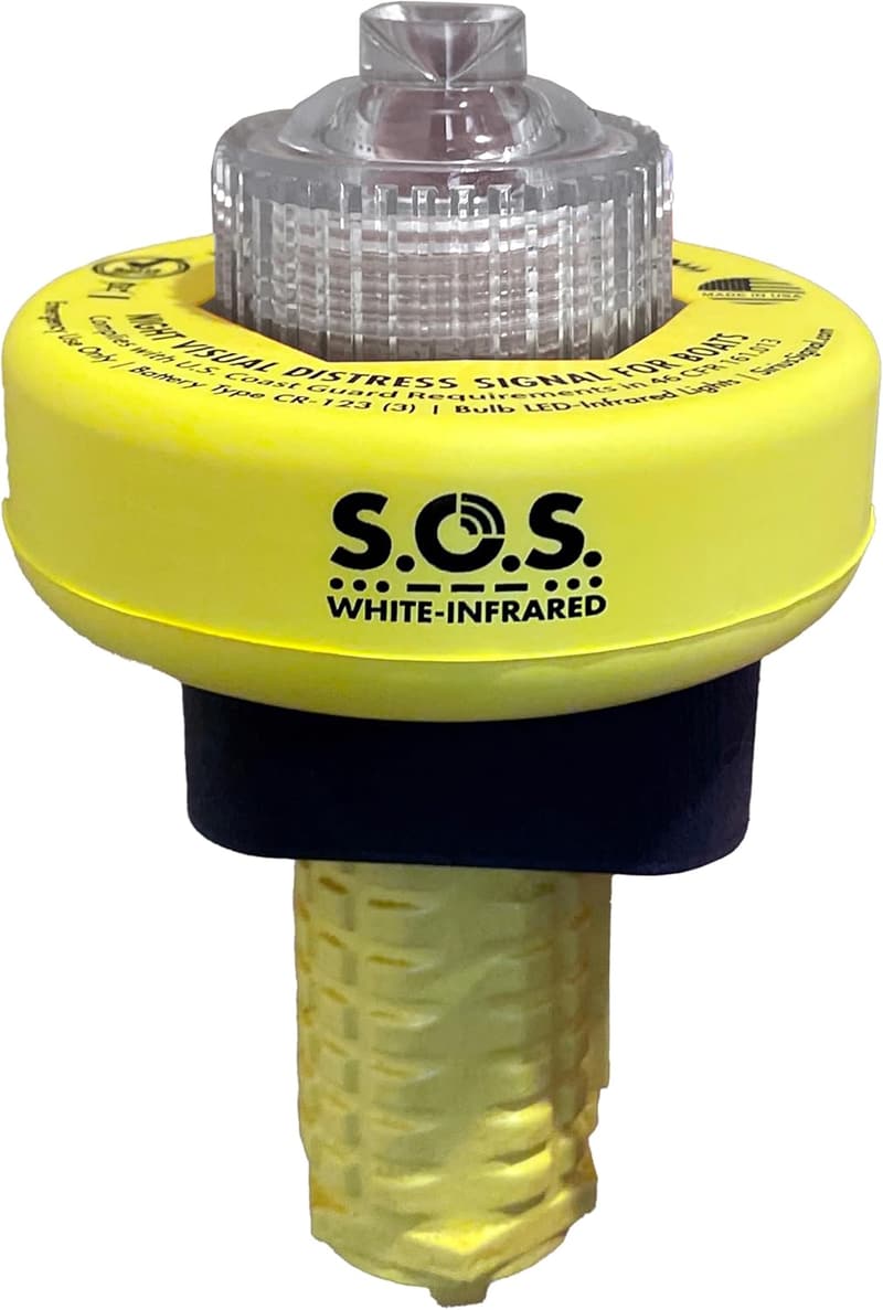 SOS LED Distress Signal with White & Infrared Lights, USCG Approved