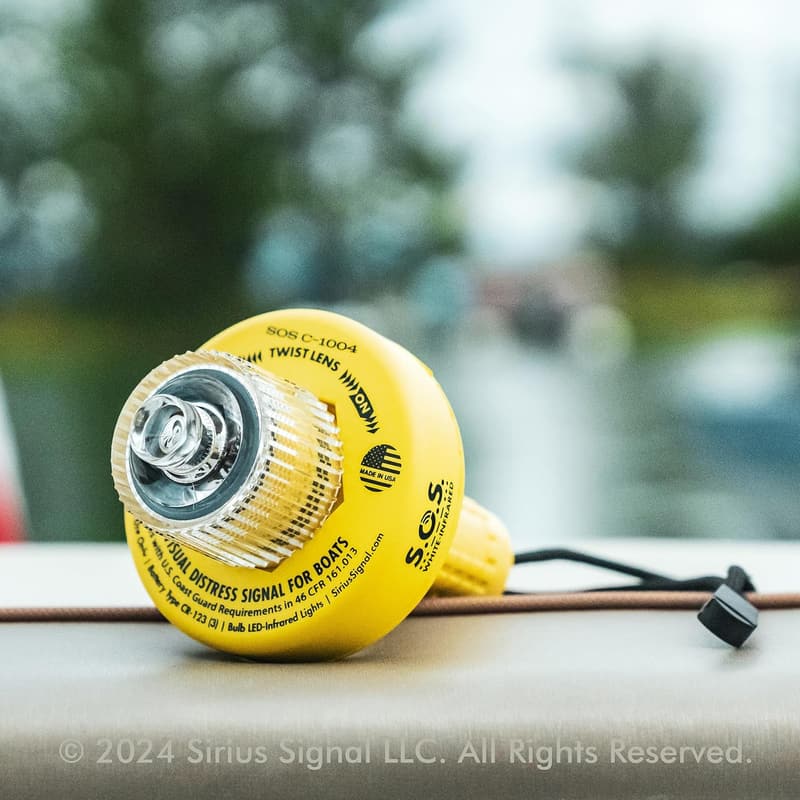 SOS LED Distress Signal with White & Infrared Lights, USCG Approved