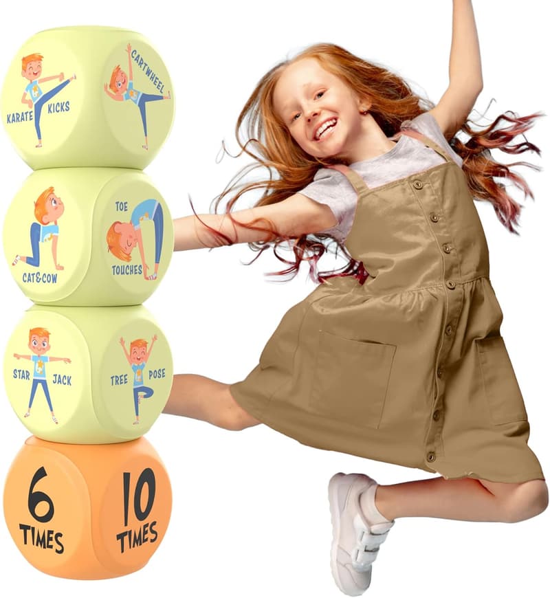 Foam Fitness Dice for Kids - 6-Sided Exercise Tool
