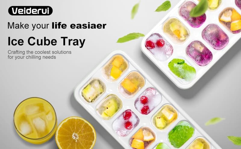 BPA-Free Reusable Ice Cube Tray Set for Drinks & Cocktails (5 Pcs)