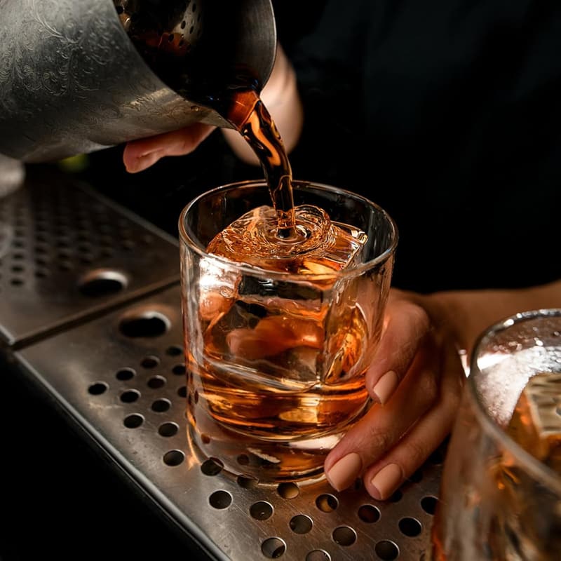 Large Ice Sphere and Cube Tray Set for Cocktails, Black