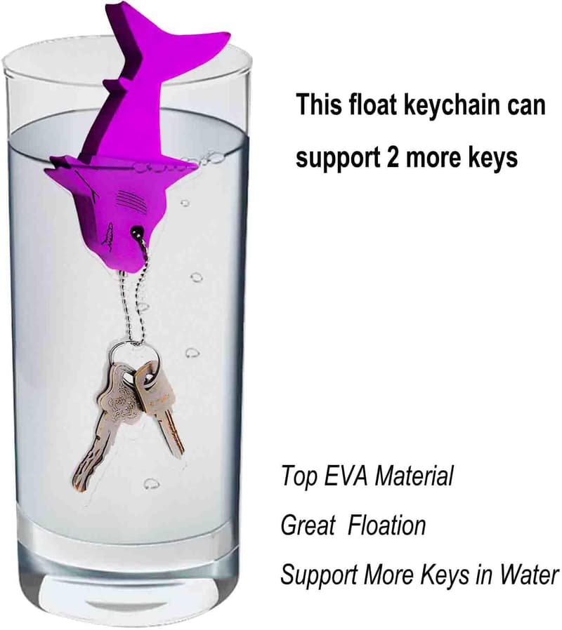 Shark-Style Floating Keychain for Boat Keys and Fishing