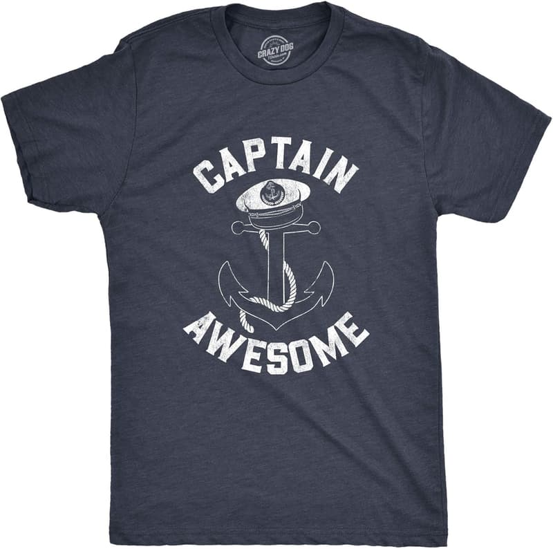 Funny Captain Awesome Boating T-Shirt for Men
