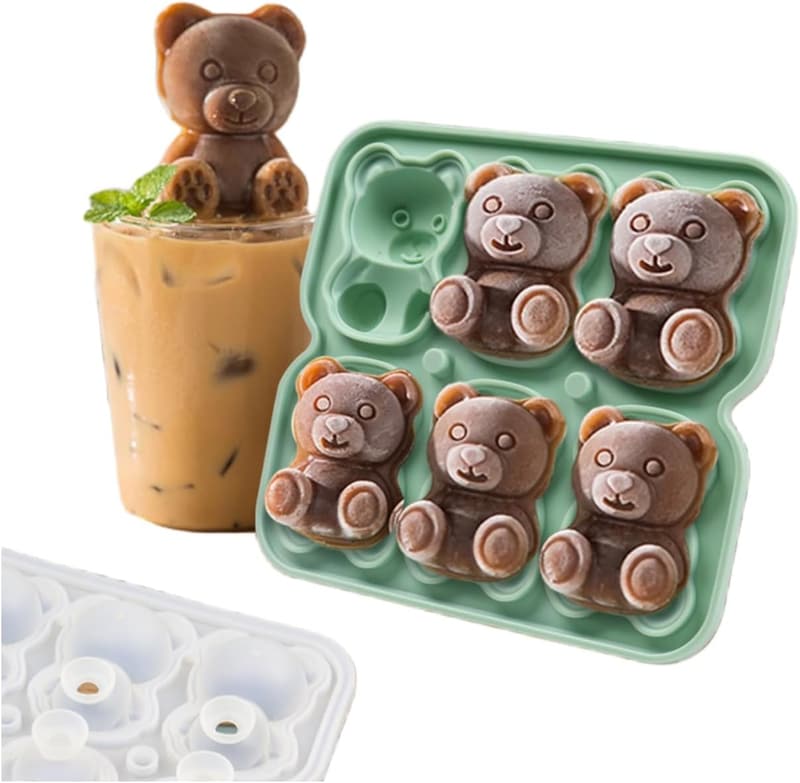 3D Bear Ice Cube Tray Mold - Fun Whiskey & Bourbon Gift