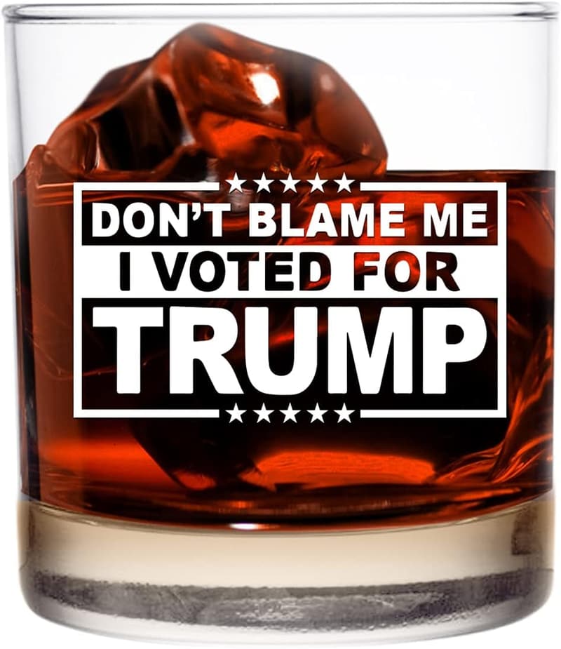 Funny Political Whiskey Glass - 11oz for Dads & Conservatives