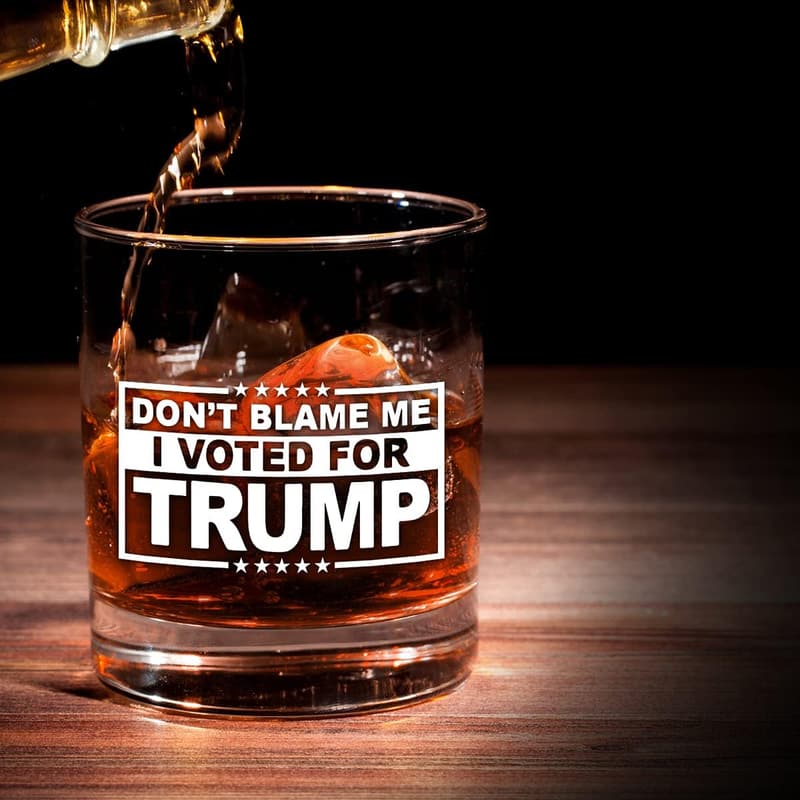 Funny Political Whiskey Glass - 11oz for Dads & Conservatives