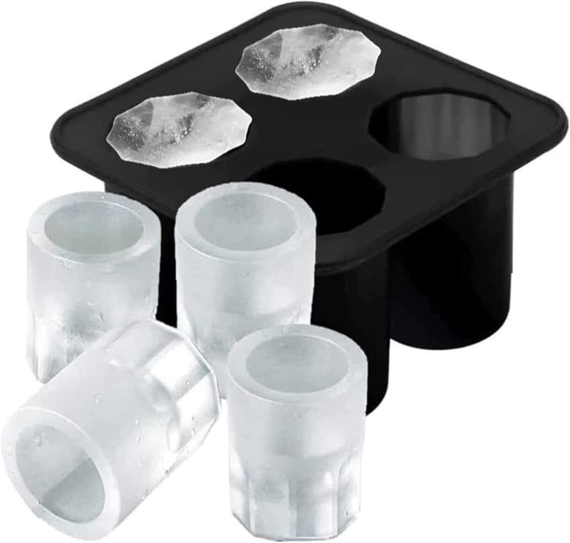 Silicone Shot Glass Ice Molds for Reusable Whiskey Drinks