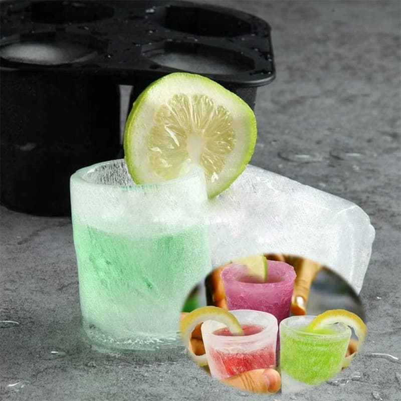 Silicone Shot Glass Ice Molds for Reusable Whiskey Drinks