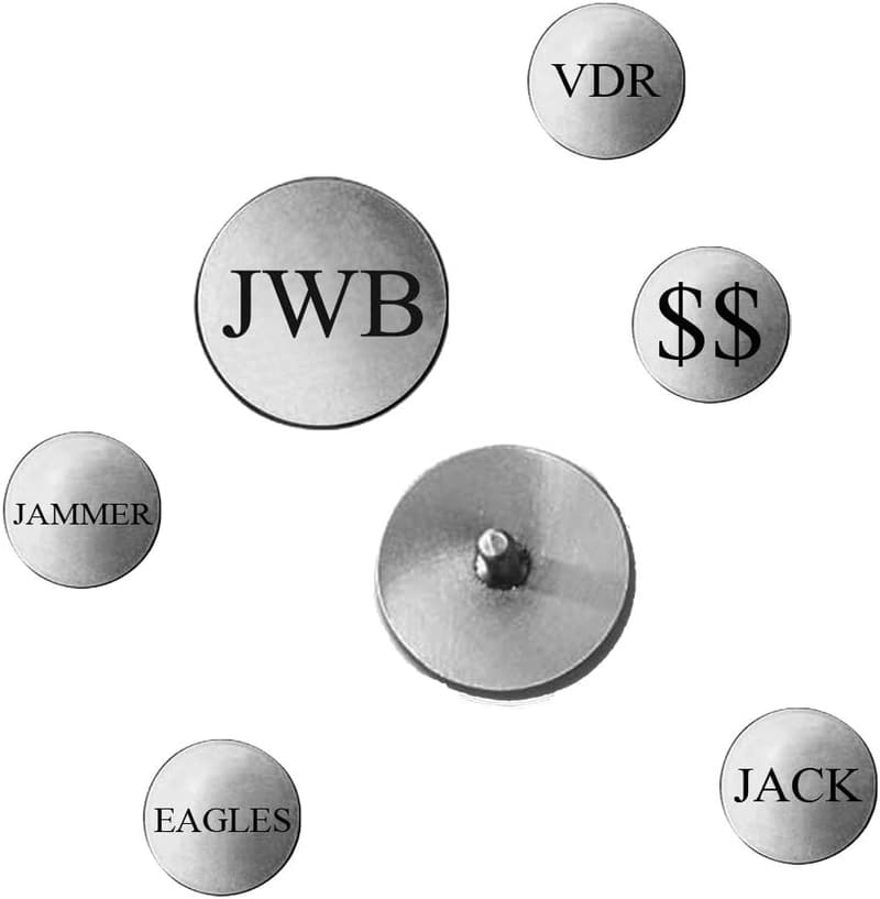 Personalized Laser Engraved Golf Ball Markers Set of 3