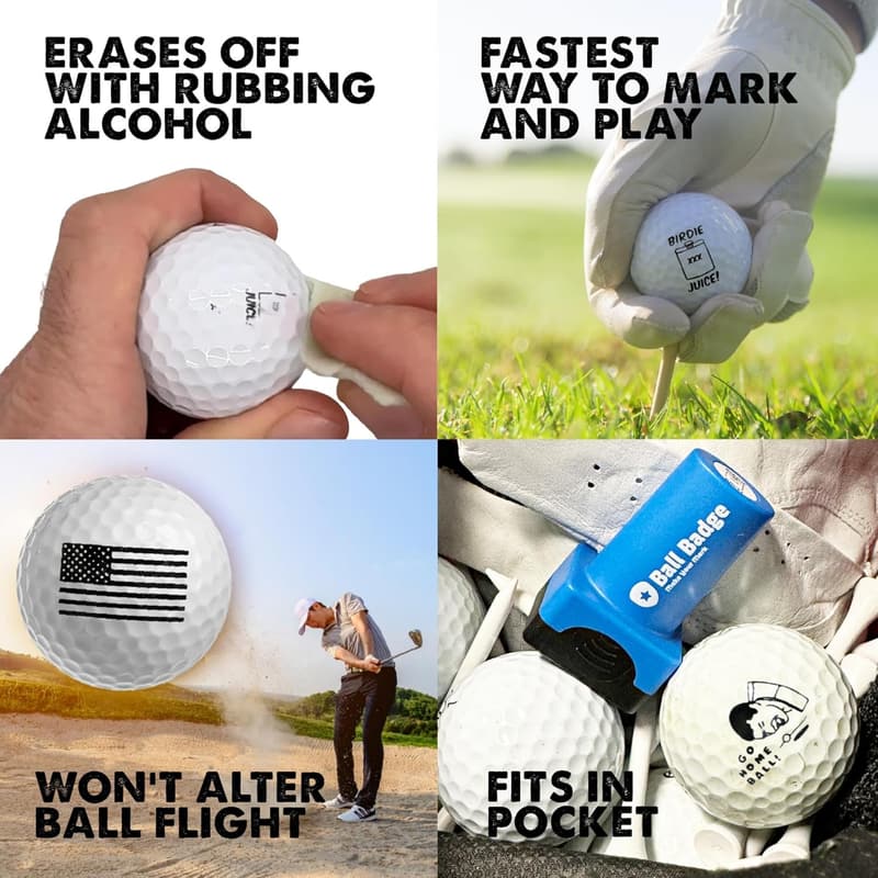 Golf Ball Stamp - Self-Inking Reusable Marker for Golf Balls