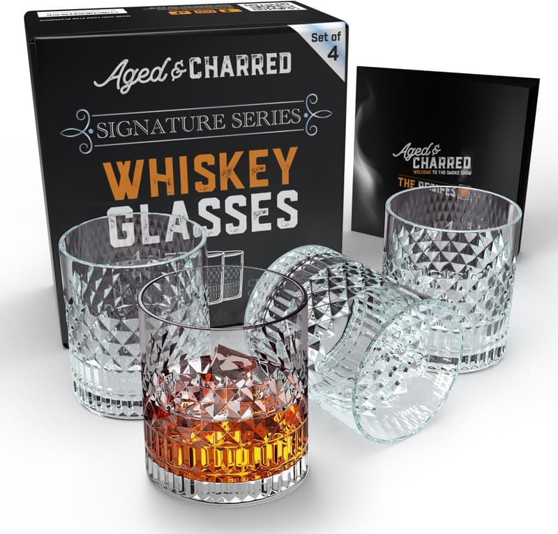 Father's Day Premium Whiskey Glass Set - Crystalline Tribute for Men