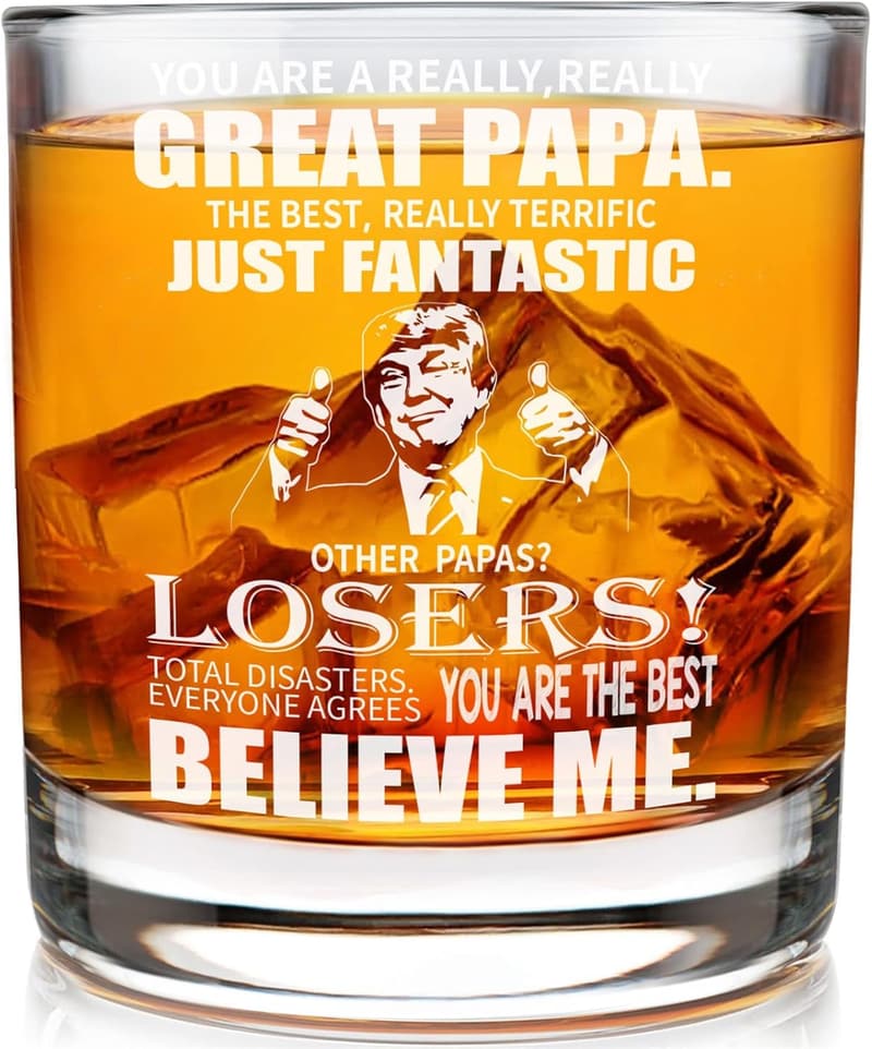 Birthday Gift for Papa - 11oz Old Fashioned Whisky Glass