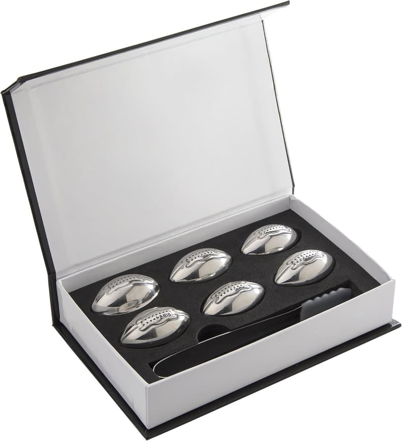 Super Bowl Football Whiskey Stones - 6 Chillers for Parties