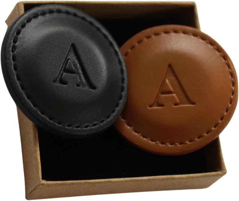 Customized Vegan Leather Golf Markers - Set of 2 for Golfers