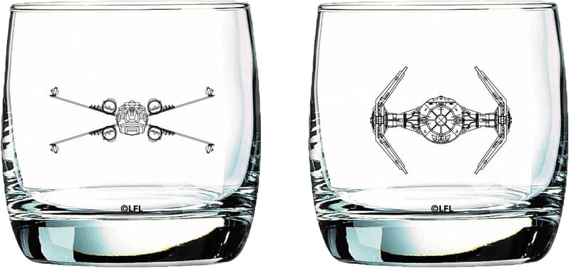 Star Wars X-Wing & TIE Fighter Cocktail Glass Set - 10 oz