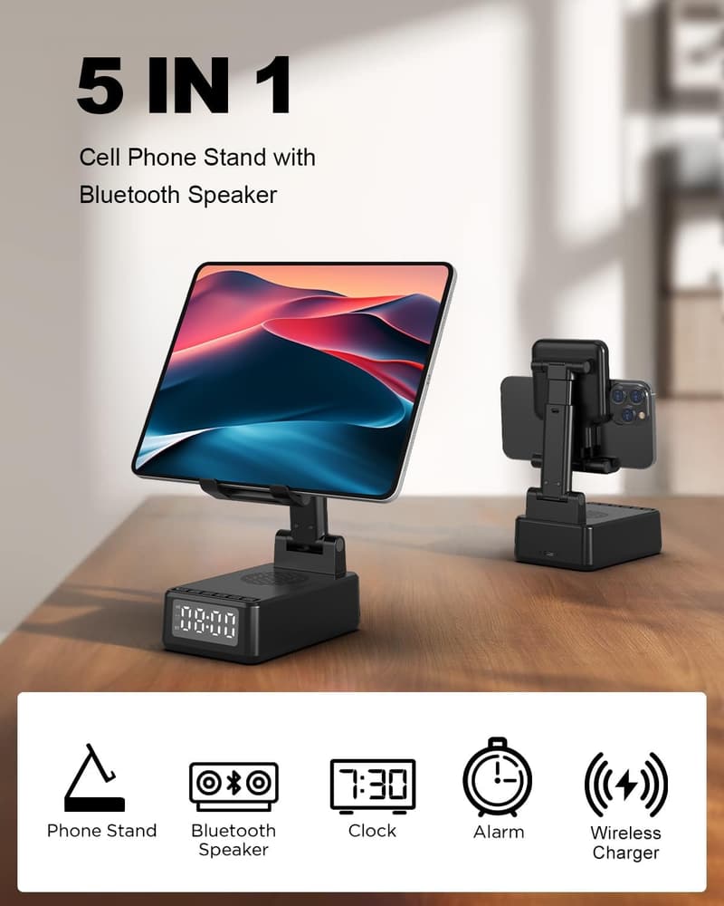 Bluetooth Speaker & Wireless Charger Stand for Birthdays