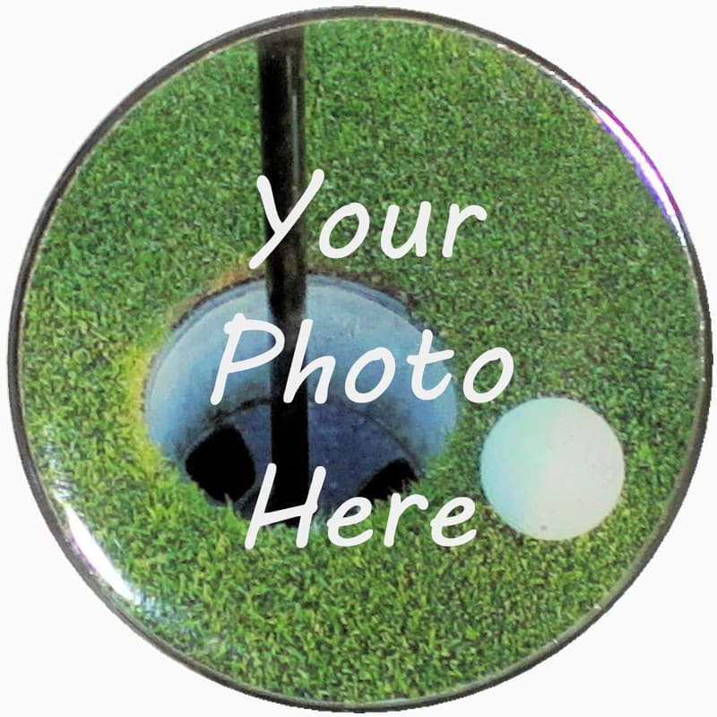 Customized Jumbo Golf Ball Marker - Black Poker Chip Style