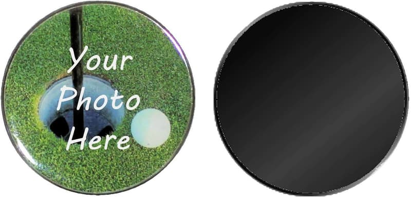 Customized Jumbo Golf Ball Marker - Black Poker Chip Style