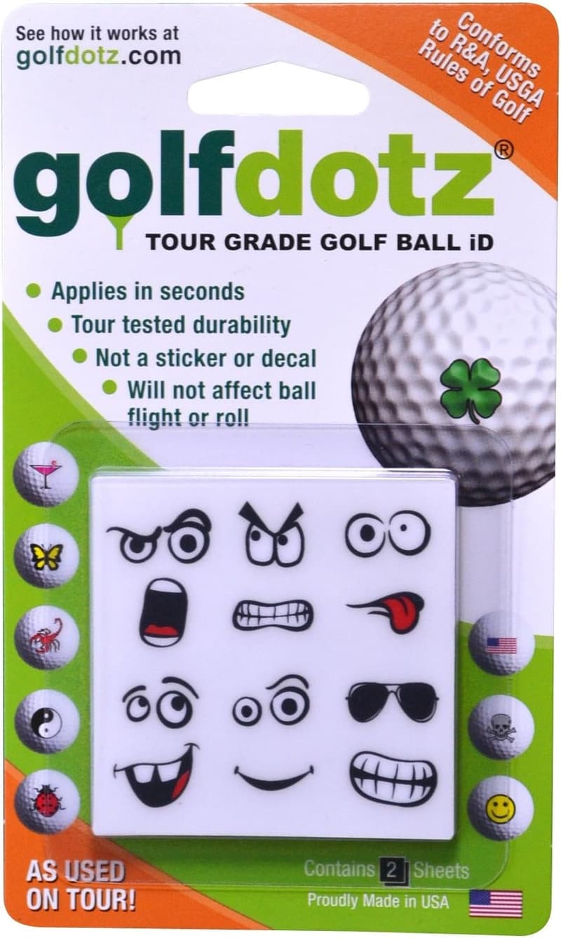 Emoji Golf Ball Markers and Stickers - Durable Accessories (24-32 Count)
