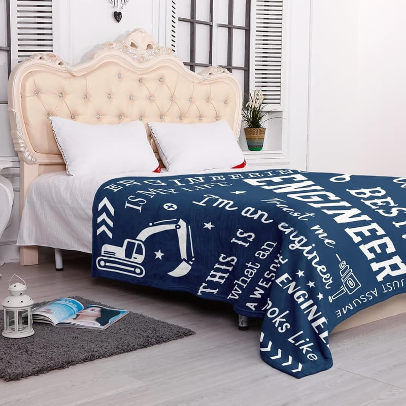 Engineer's Flannel Throw Blanket - 60”x50” Gift for Men