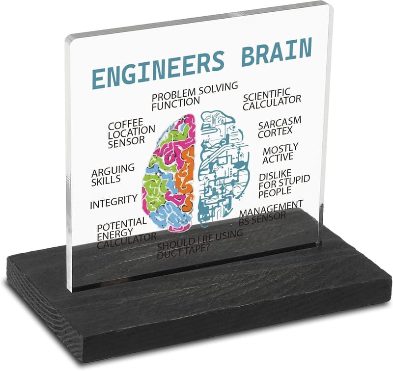 Engineer Desk Sign Plaque - Graduation Gift for Engineers