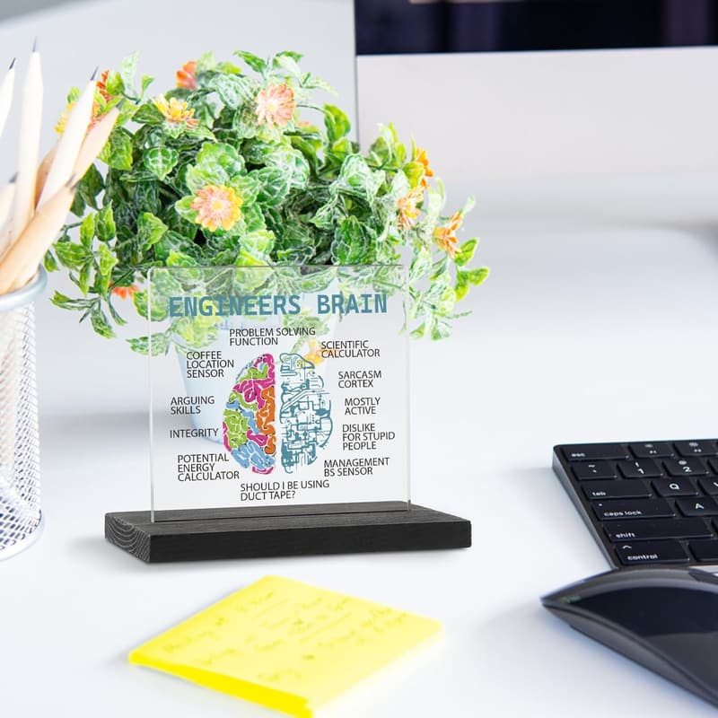 Engineer Desk Sign Plaque - Graduation Gift for Engineers