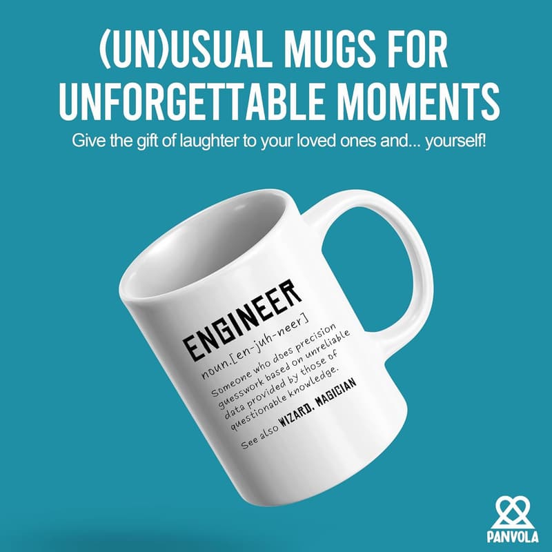 Funny Engineer Definition Mug for Students & Teachers - 11 oz White