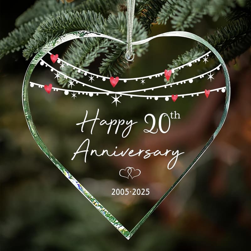 20th Anniversary Christmas Ornament for Couples