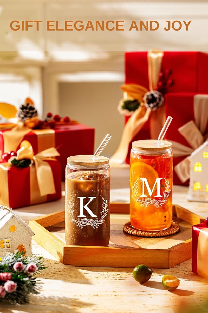 Custom Monogrammed 16oz Glass Tumbler for Women