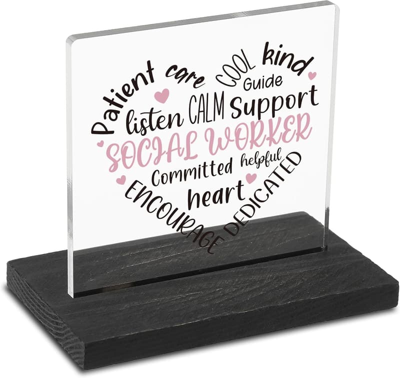 Social Worker Appreciation Desk Sign for Women