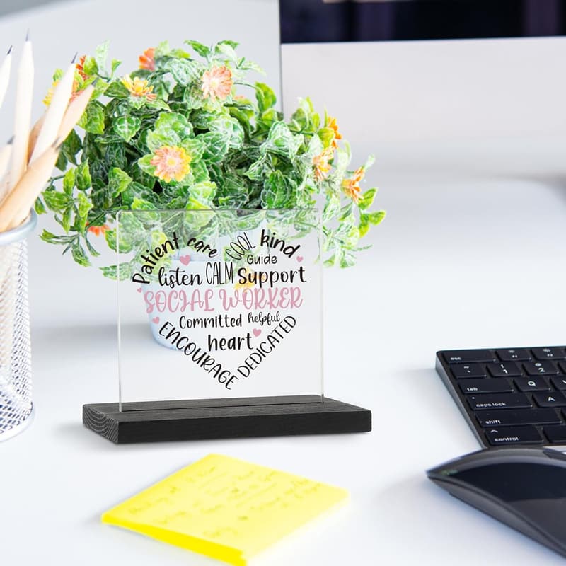 Social Worker Appreciation Desk Sign for Women