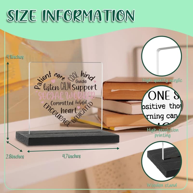 Social Worker Appreciation Desk Sign for Women