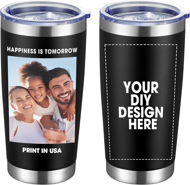 Personalized 20oz Stainless Steel Tumbler with Lid & Straw