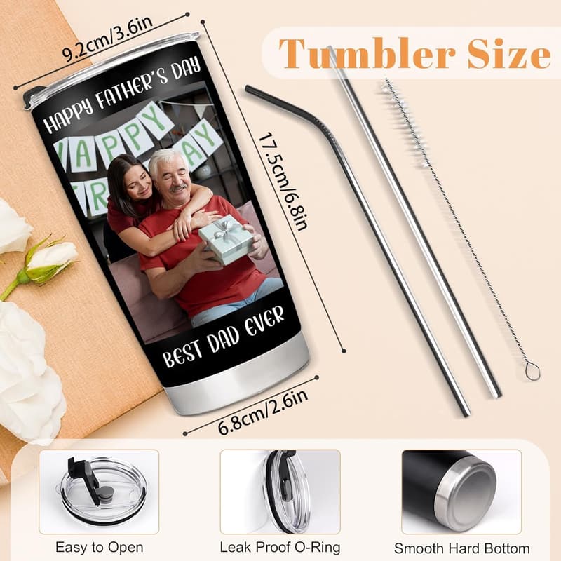 Personalized 20oz Insulated Coffee Tumbler for Dad