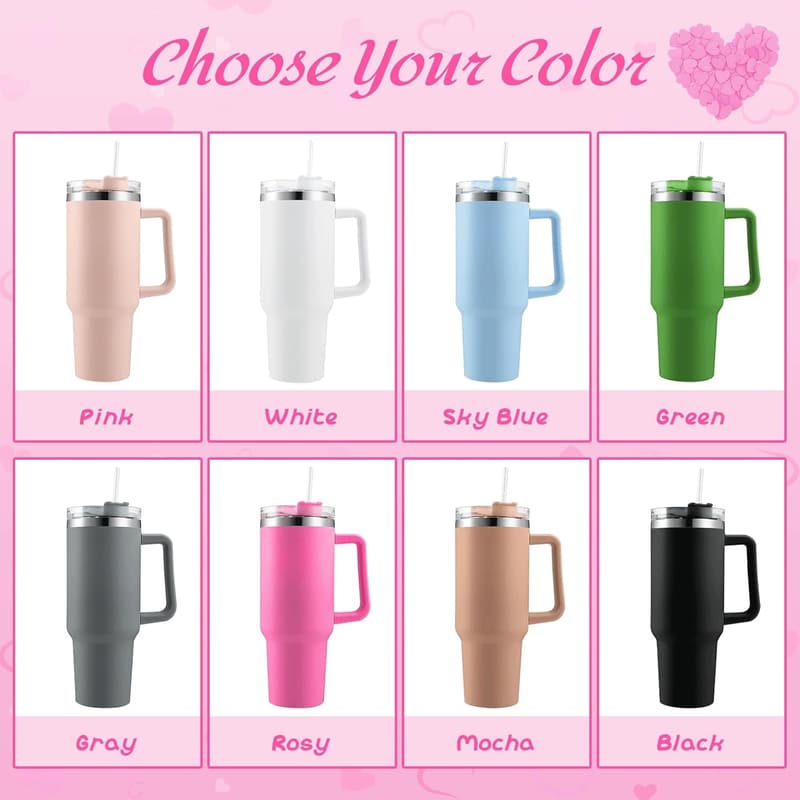 Personalized 40 oz Stainless Steel Tumbler with Handle