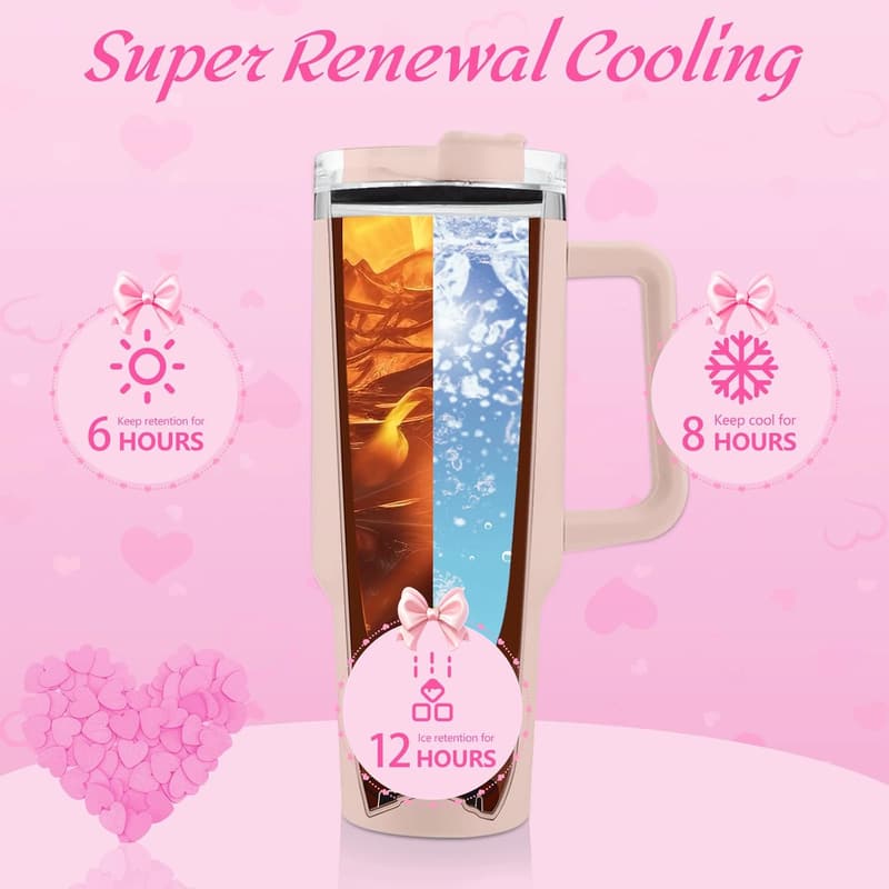 Personalized 40 oz Stainless Steel Tumbler with Handle