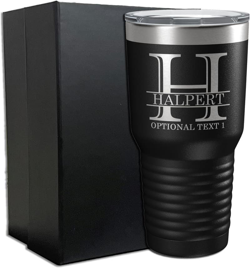 Customized 30oz Insulated Tumbler with Lid - Black